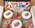 Back to School Slime or Sensory Dough Box | 3 Pack 6 oz Set with Sketchbook | Classroom Sensory Gift | School Bus Apple Pencil Theme