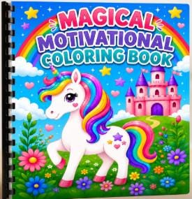 Printed Unicorn Coloring Book | 5x7 Motivational Coloring Book for Kids | Watercolor Paper Coloring Book | Personalized Bound Unicorn Gift