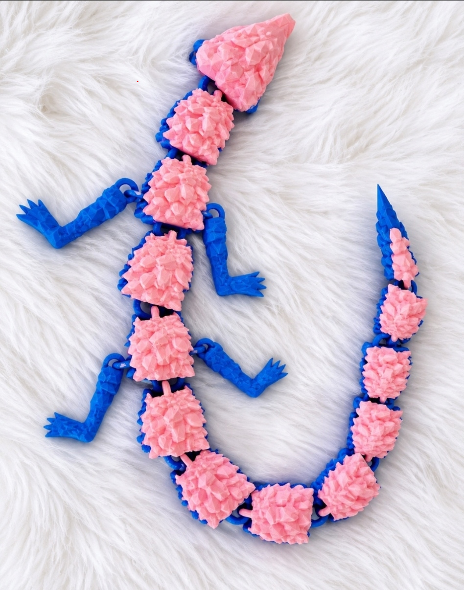 3D Printed Dragon Fidget – Custom Color Articulated Crystal Dragon Our Sensory Creations LLC