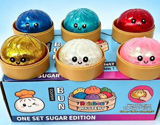 Rainbow Mystery Squishy Bun – Sugar Edition Bun