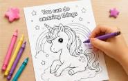 Printed Unicorn Coloring Book | 5x7 Motivational Coloring Book for Kids | Watercolor Paper Coloring Book | Personalized Bound Unicorn Gift