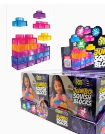 Fun Doh JUMBO Squish Blocks – 40-Piece Sensory Building Set Our Sensory Creations LLC